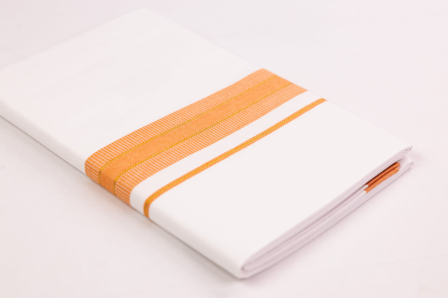 FANCY GOLD RING BORDER WHITE SINGLE DHOTI