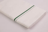 SHOP LINEN LIFE GREEN BORDER WHITE SINGLE DHOTI