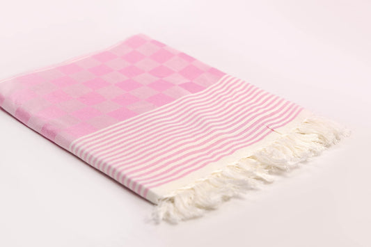 CHECKED COTTON COLOUR (BAMBOO FRIEND )BATH TOWEL 32 X 64 - CBT-11 ASSORTED COLOURS