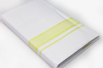 Bright Border White Double Dhothie For Men Online Shopping