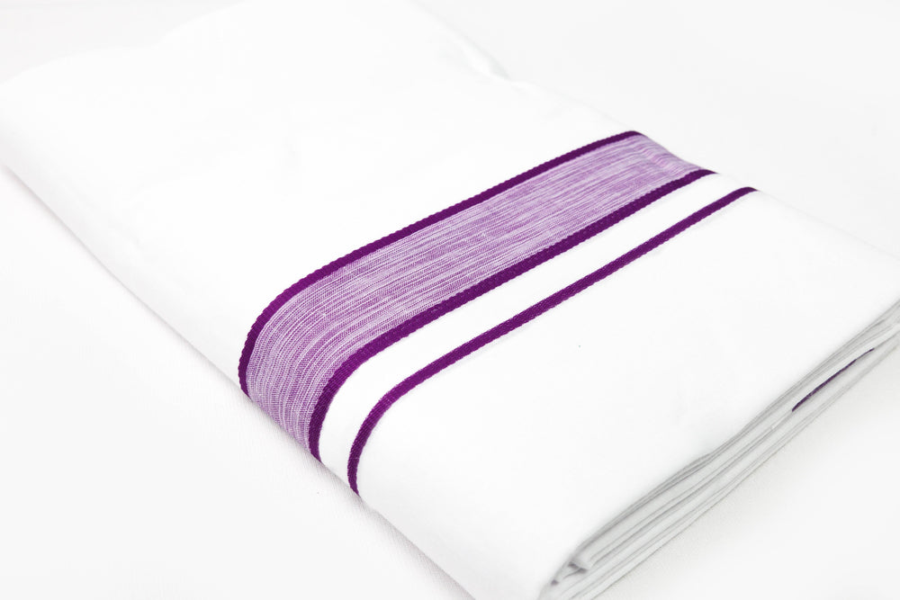 Bright Border White Double Dhothie For Men Online Shopping