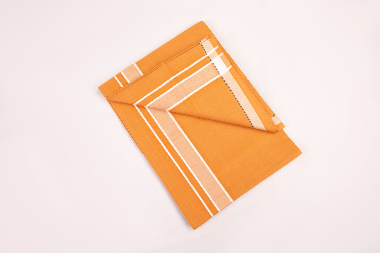 Buy Yellow Double Dhoti with Fancy White Border for Men