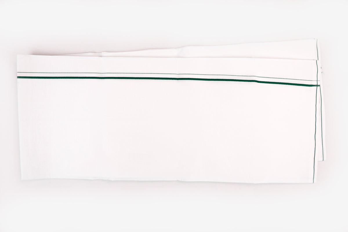 ORDER NOW WHITE SINGLE DHOTI SMALL COTTON BORDER FOR MEN