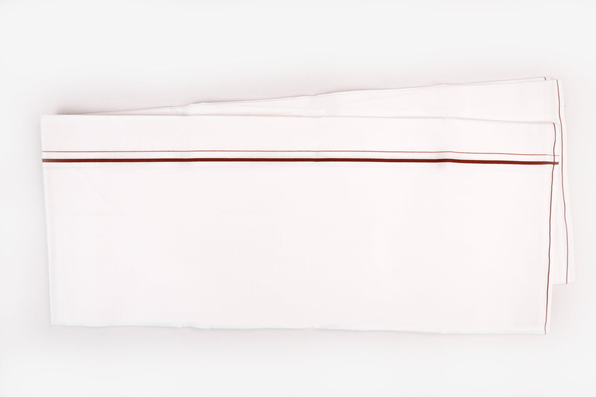 ORDER WHITE SINGLE DHOTI SMALL COTTON BORDER FOR MEN