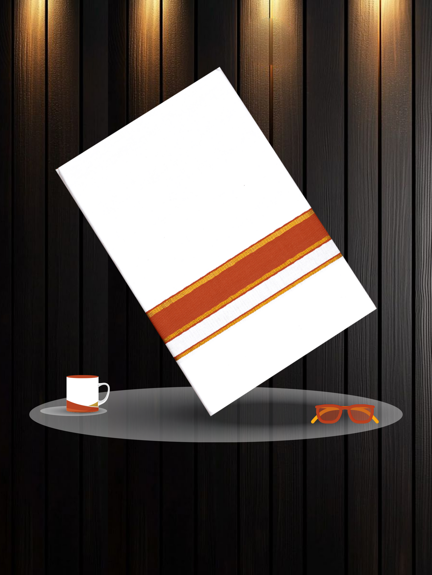 FANCY BORDER WHITE SINGLE FS-131 DHOTHIE 2.00 MTR