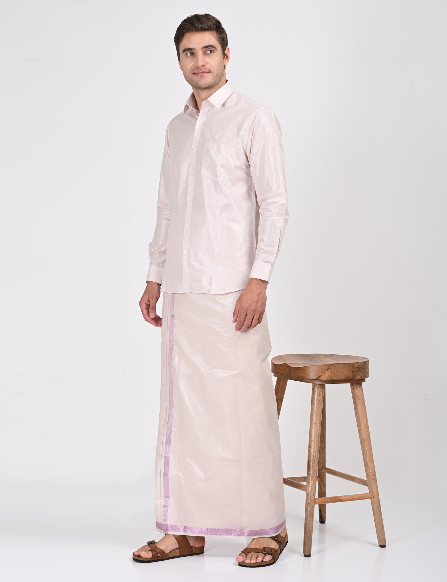 ROSE MATCHING SINGLE DHOTI SET FULL SLEEVE - 60004