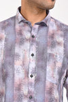 BUY NEWSMAKER SLIMFIT FULL SLEEVE CREAM BLUE MEN SHIRT