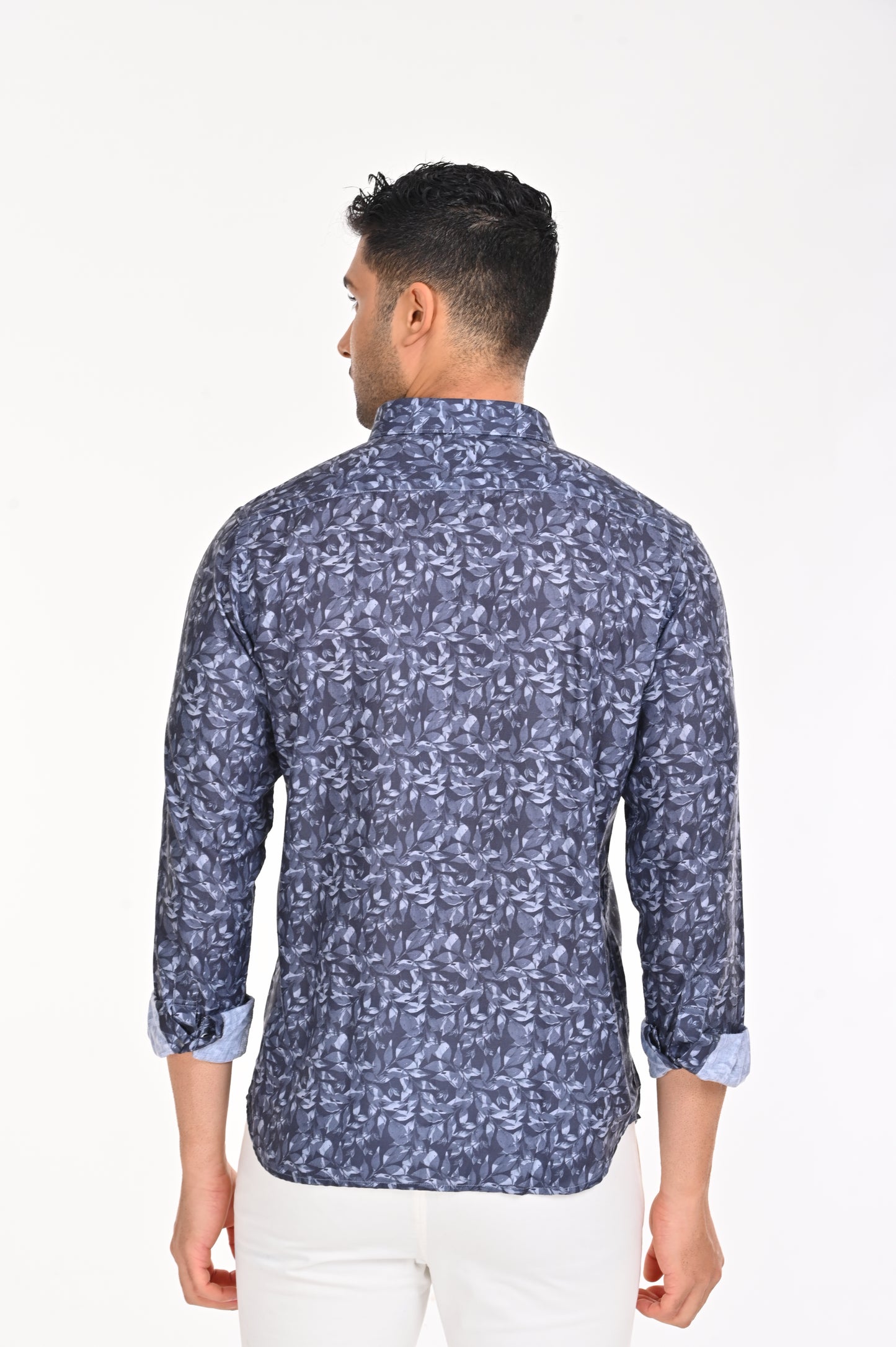 ORDER NEWSMAKER SLIMFIT FULL SLEEVE DARK BLUE SHIRT