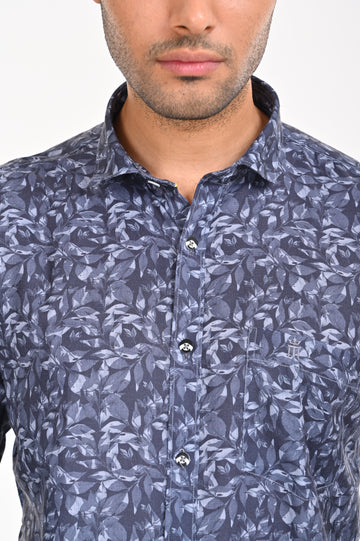 BUY NEWSMAKER SLIMFIT FULL SLEEVE DARK BLUE SHIRT