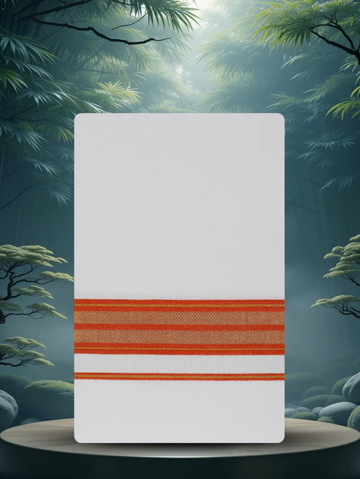 WHITE SINGLE COTTON KARAI - FCS-20 DHOTHIE 2.00 MTR