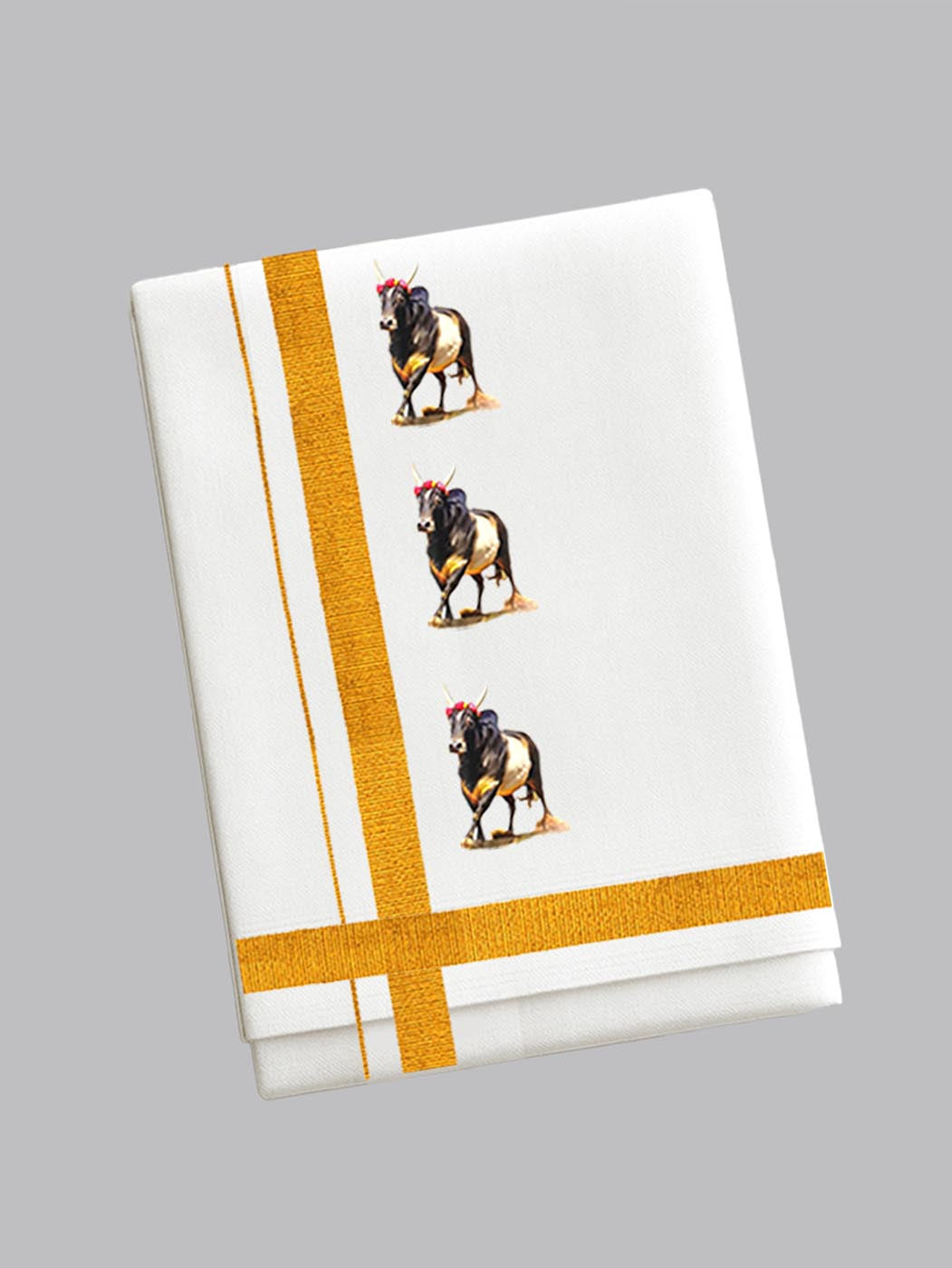 38 JALLIKATTU WHITE SINGLE SET F/S