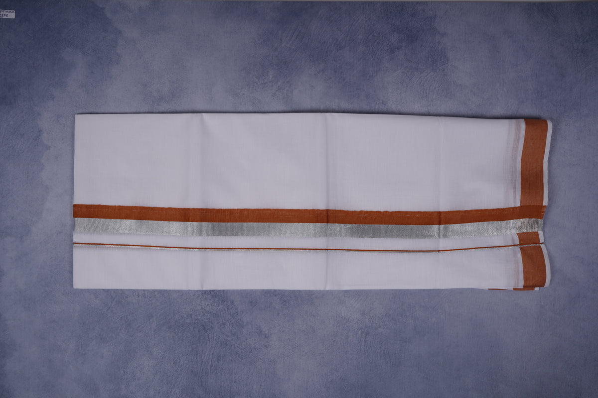 FEATHER FINISH COTTON 1212 W/D DHOTHIE 3.80 MTR-LIGHT MAROON