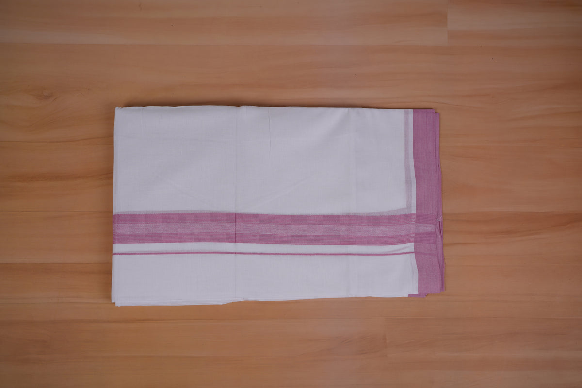 FEATHER FINISH COTTON 4011 W/D DHOTHIE 3.80 MTR-PINK