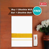 1 JARI WHITE DOUBLE DHOTHIE 3.80 MTR GLD-89 Buy 1 Dhothie Get 1 Dhothie Belt Free