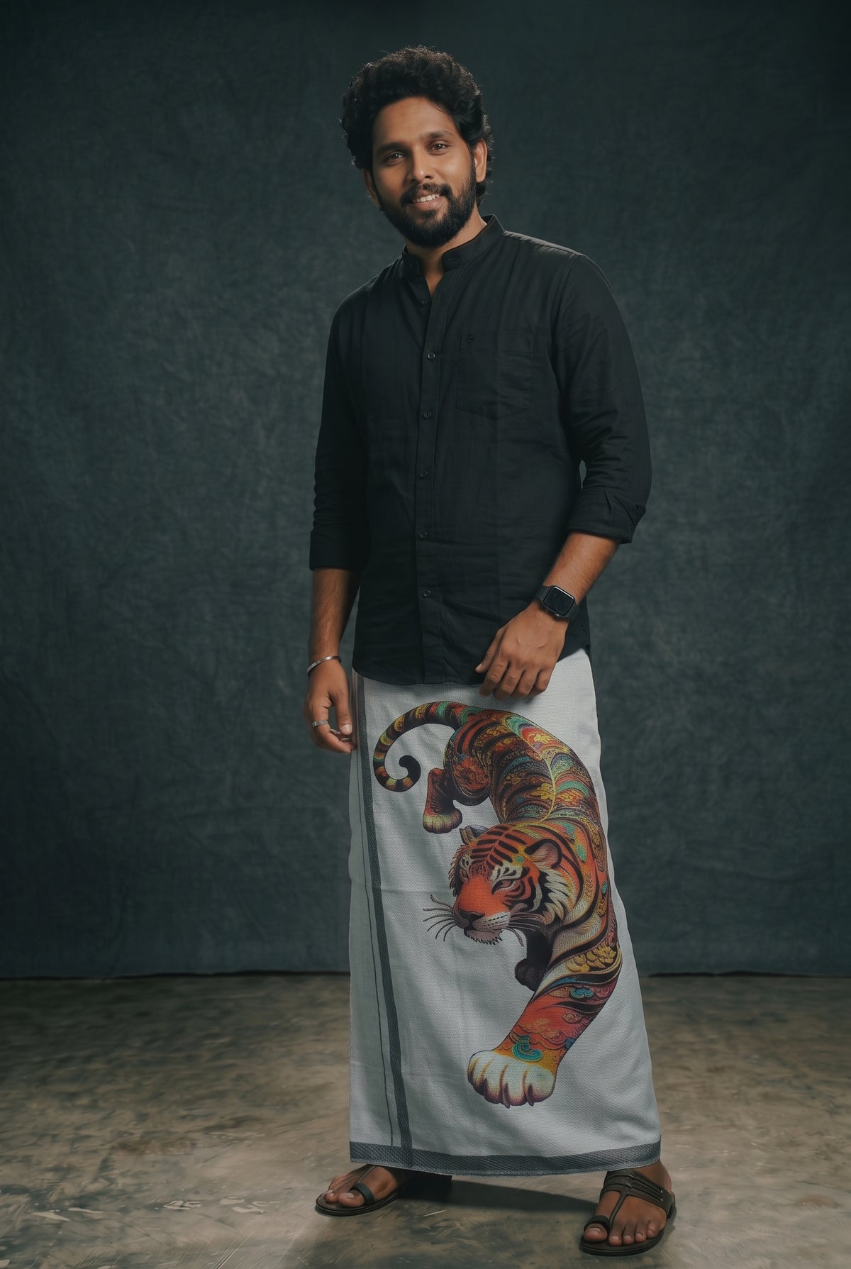 Home Wear Dhoti 2.00m | Premiun Tiger Print