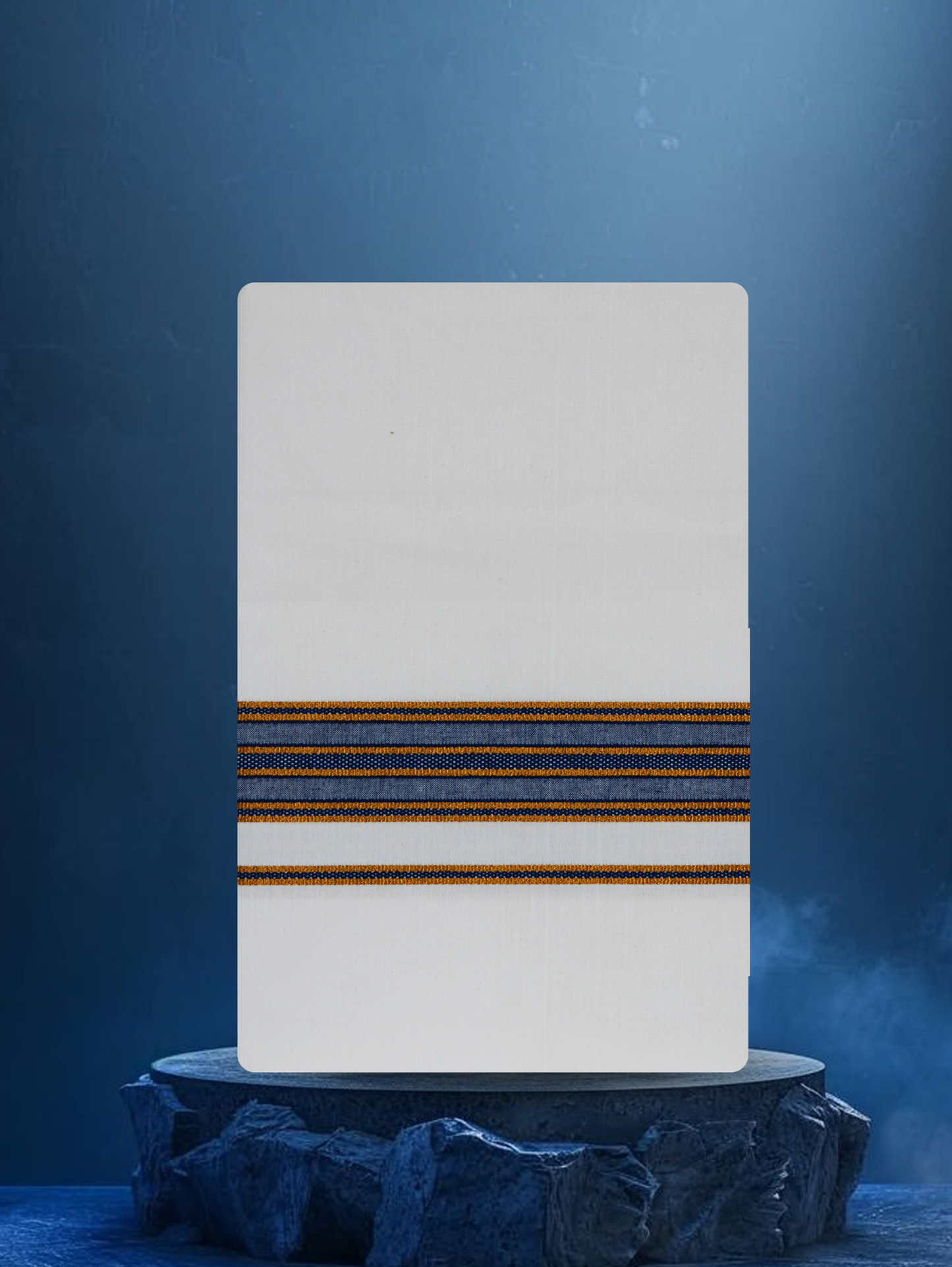 WHITE SINGLE COTTON KARAI - FCS-24 DHOTHIE 2.00 MTR