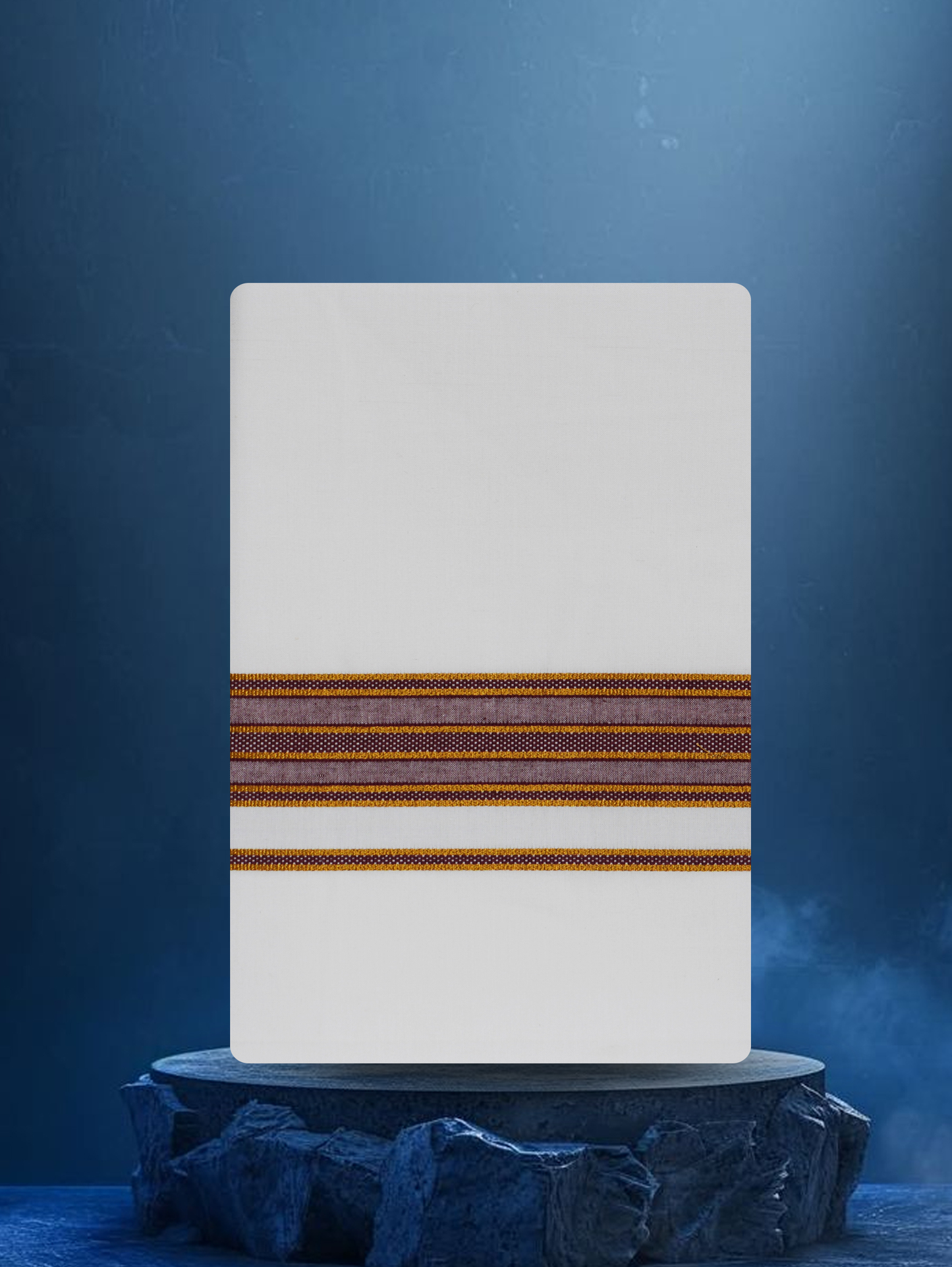 WHITE SINGLE COTTON KARAI - FCS-24 DHOTHIE 2.00 MTR