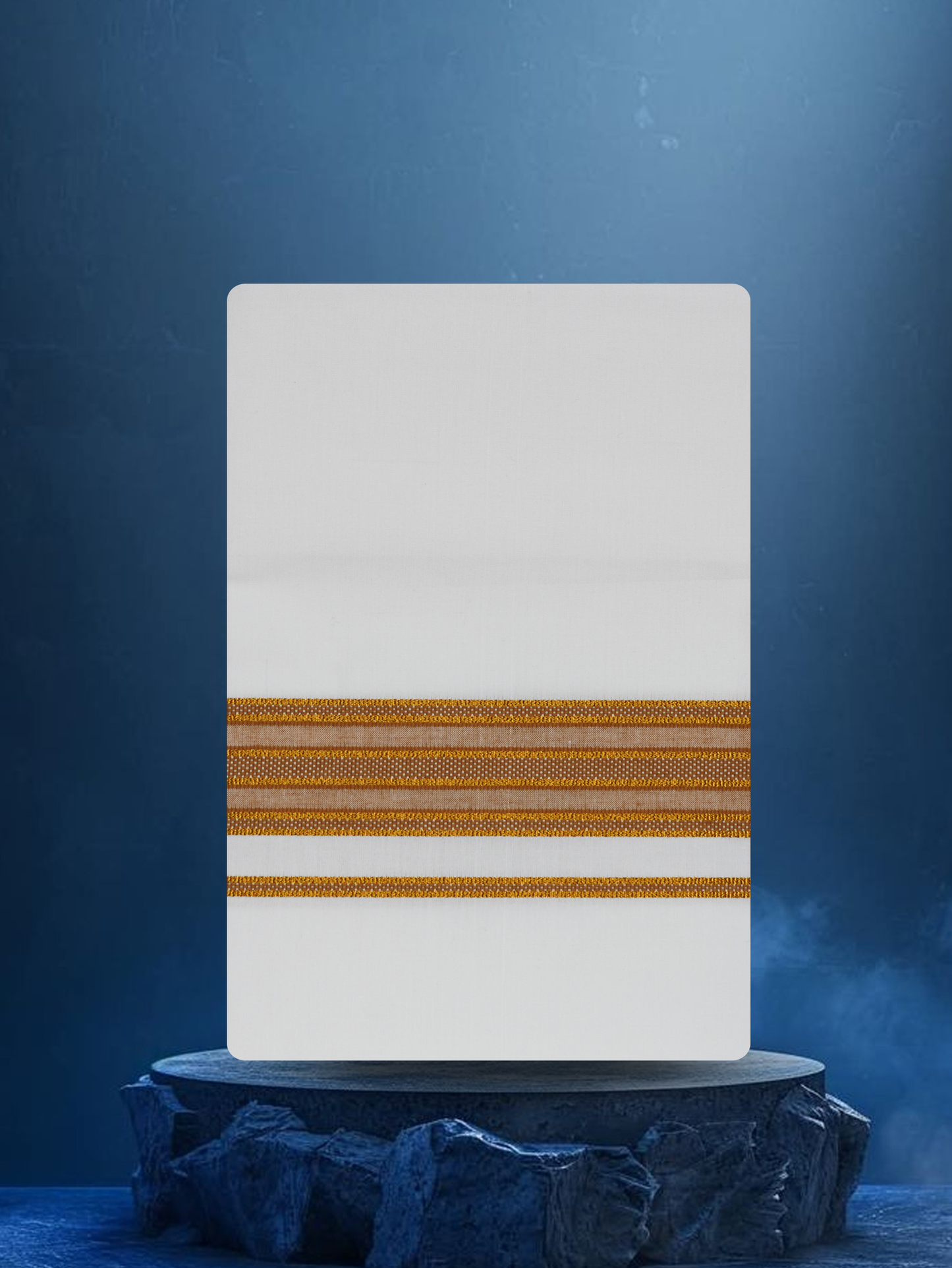 WHITE SINGLE COTTON KARAI - FCS-24 DHOTHIE 2.00 MTR