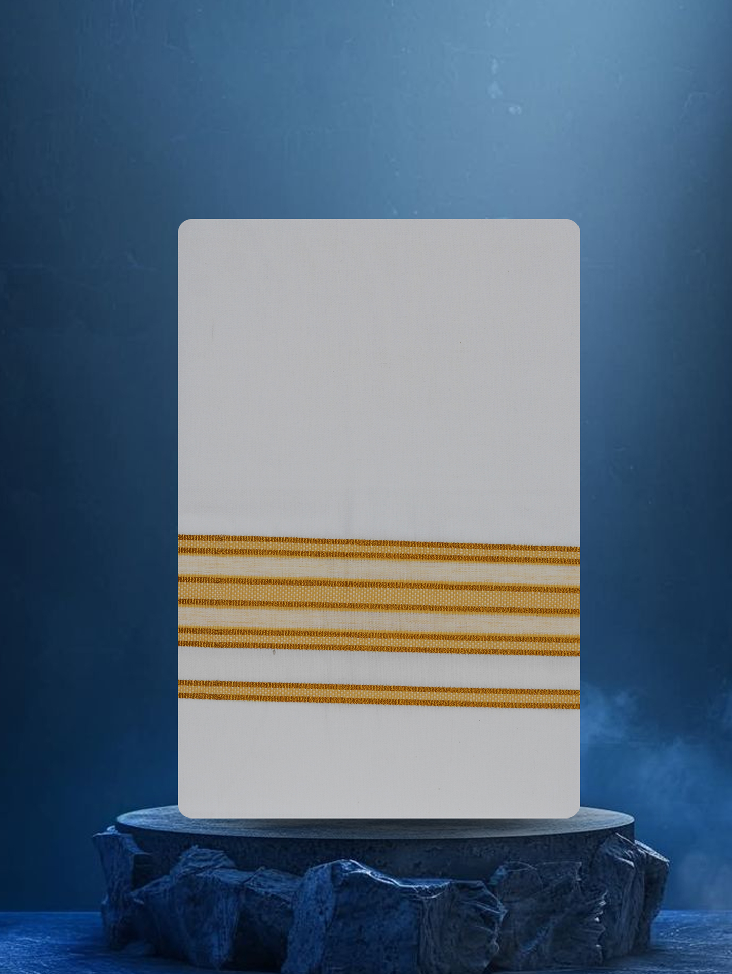 WHITE SINGLE COTTON KARAI - FCS-24 DHOTHIE 2.00 MTR