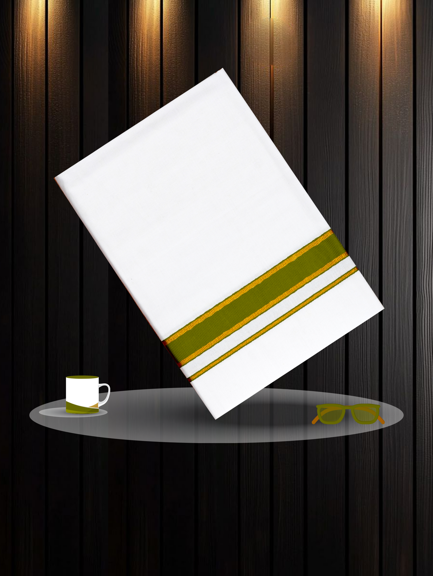 FANCY BORDER WHITE SINGLE FS-131 DHOTHIE 2.00 MTR