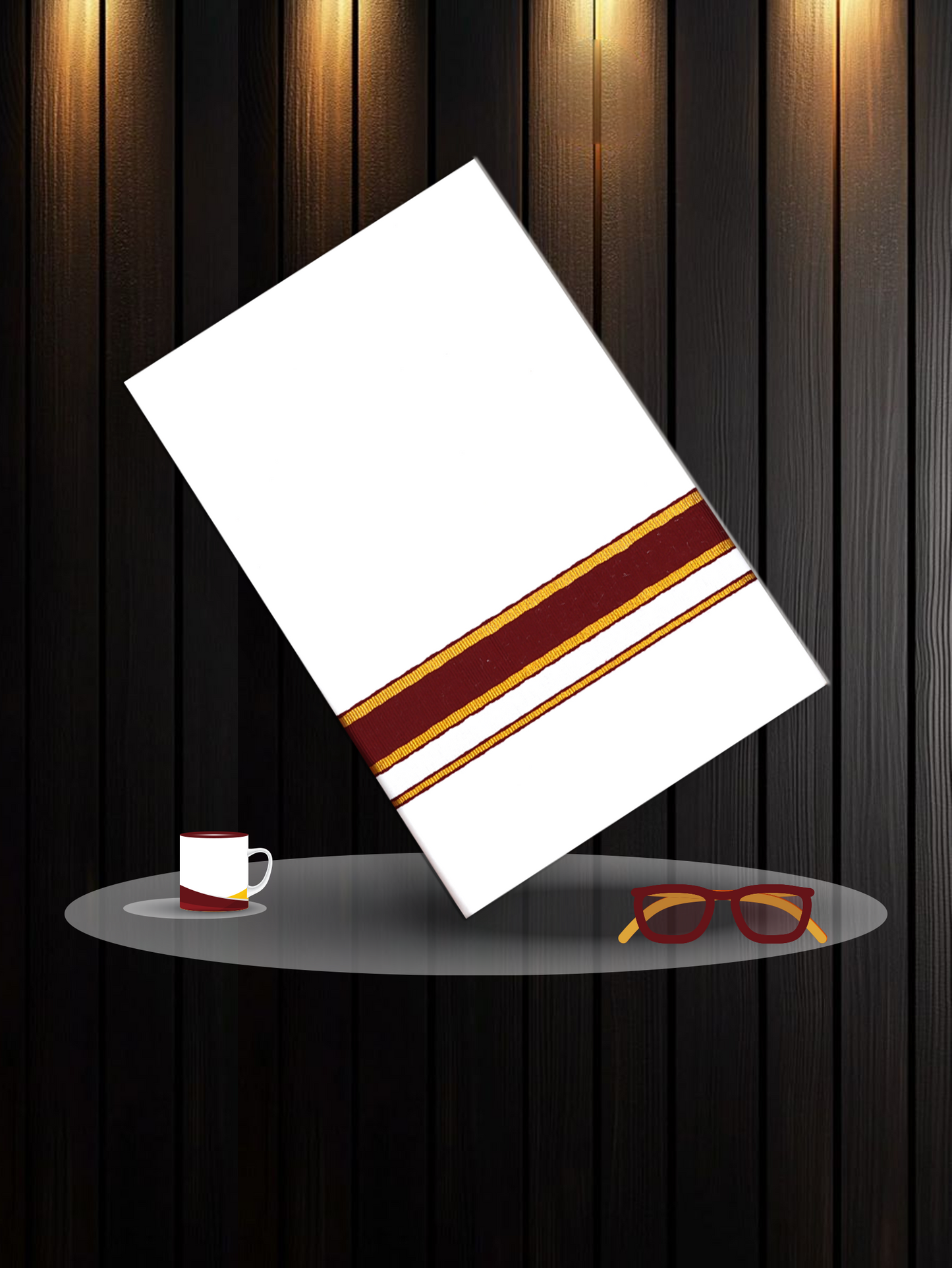 FANCY BORDER WHITE SINGLE FS-131 DHOTHIE 2.00 MTR