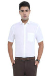 BERTY Half Sleeve Formal White Shirt for Men with a Pocket and a Stylish Look from MCR Textiles