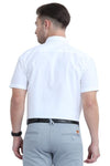 MCR Anti Wrinkle Half Sleeve Formal White Shirt for Men with a modern fit and stylish back design