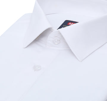 MCR STAIN FREE formal white shirt for men with a crisp collar and button detail