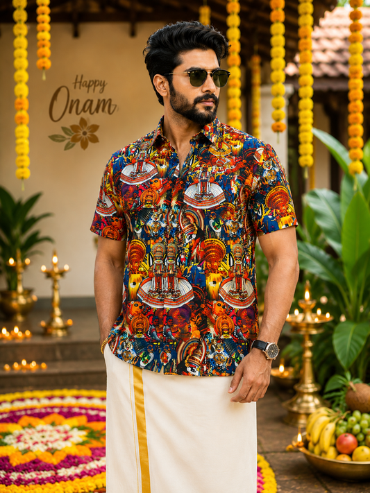 MCR ONAM PREMIUM SHIRT - THEYYAM POORAM - D1