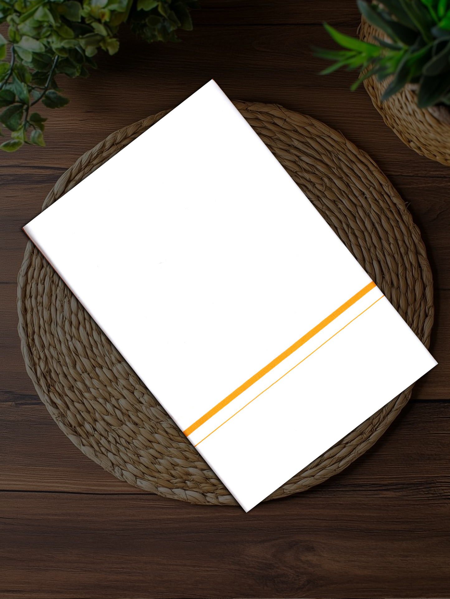 SMALL BORDER WHITE SINGLE SS-10 DHOTI 2.00 MTR