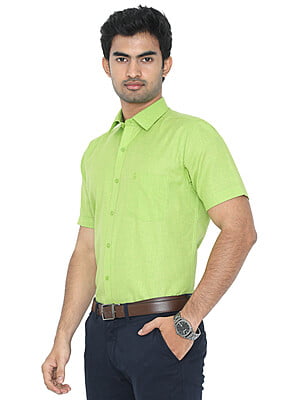 FantasticLin Green Colour Formal Shirt Half Sleeve GLH05
