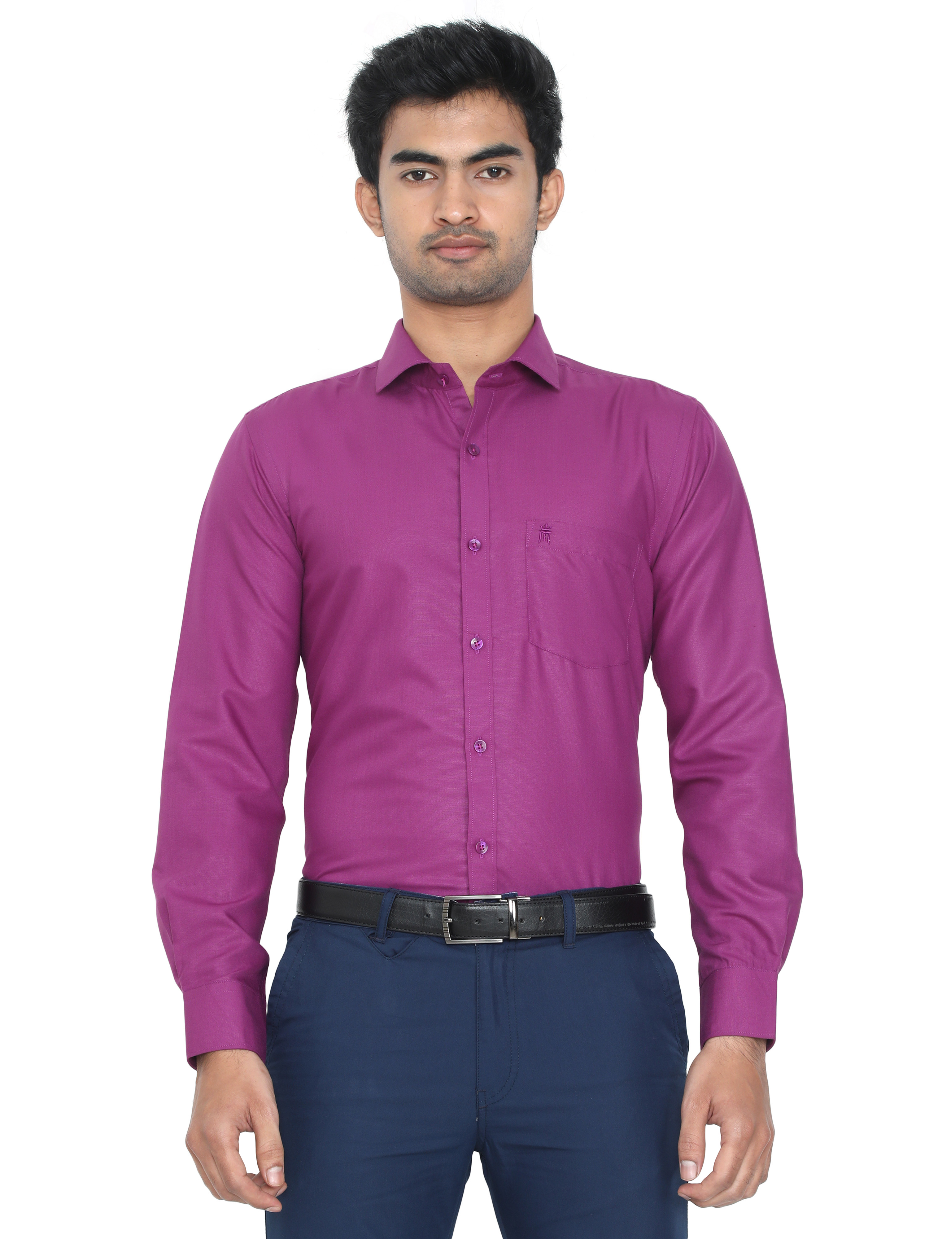 Economic Formal Purple Colour Shirt Full Sleeve
