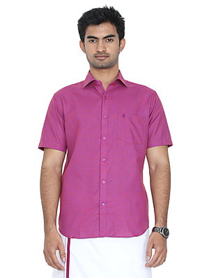 FantasticLin Purple Colour Formal Shirt Half Sleeve GLH09