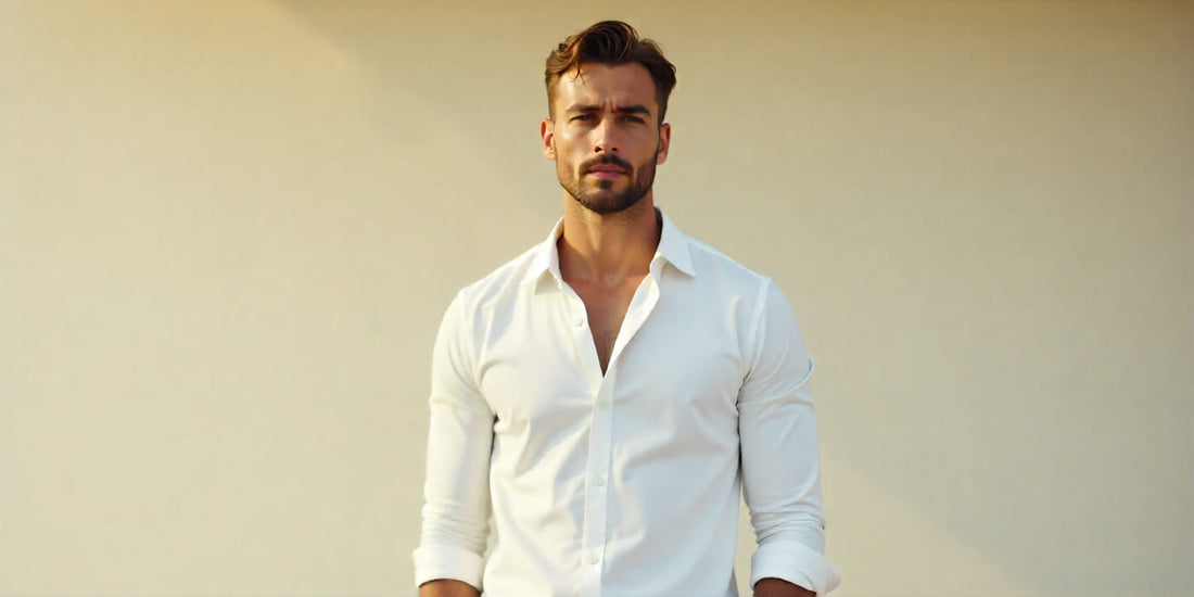 classic white shirt for men styled