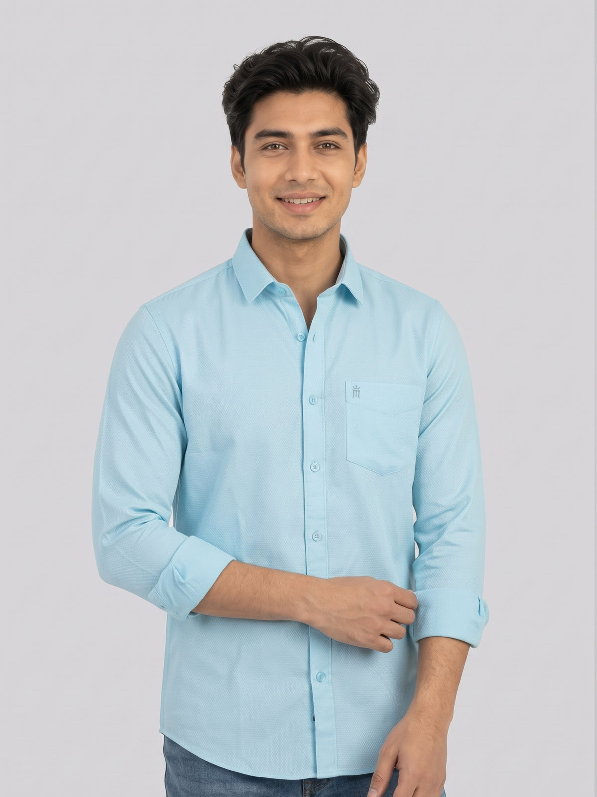 MCR Men Formal Colour Shirt - Light Blue  92053 ICE BERG