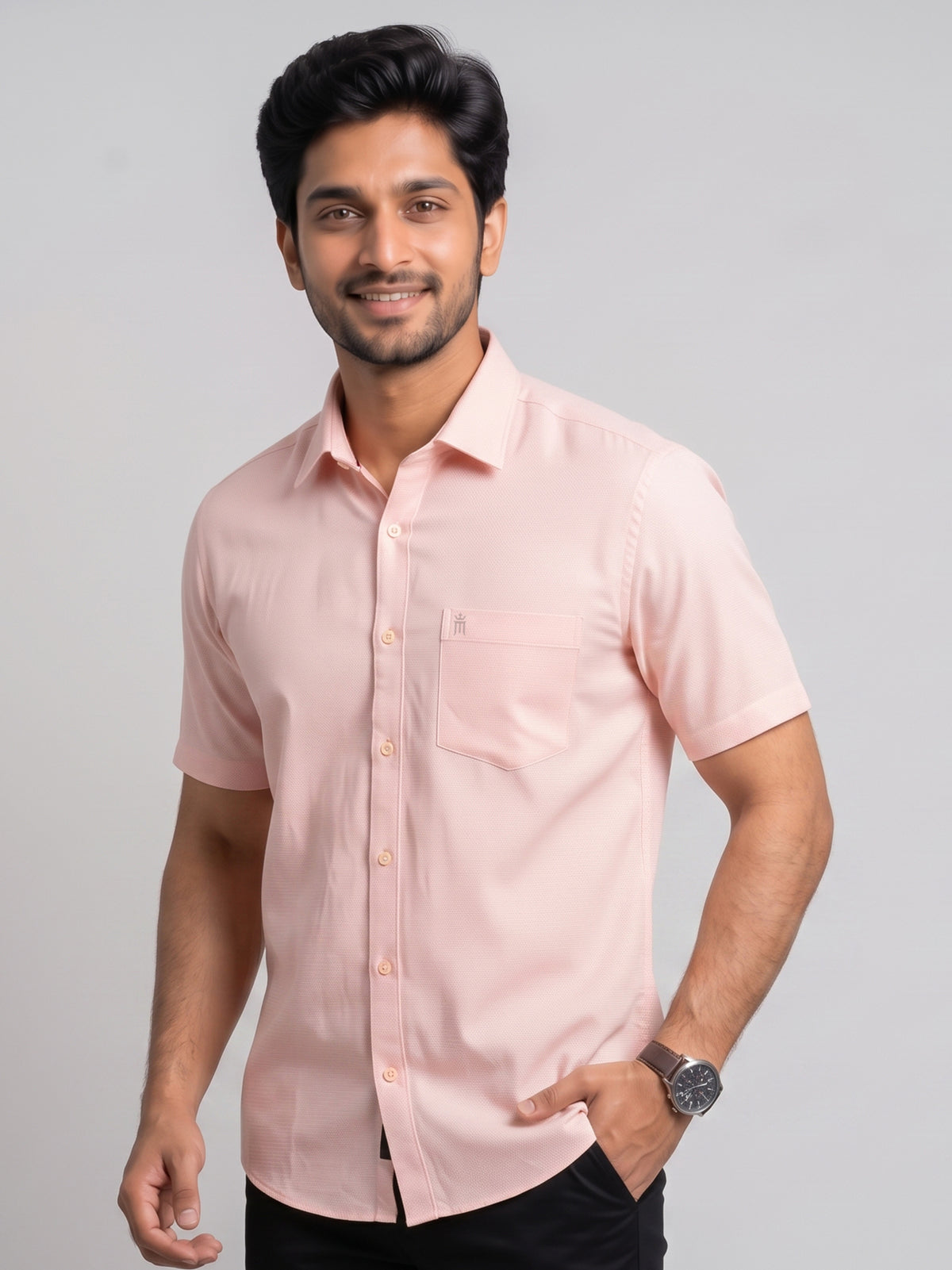 MCR Men Formal Colour Shirt - Light Orange  92052 ICE BERG