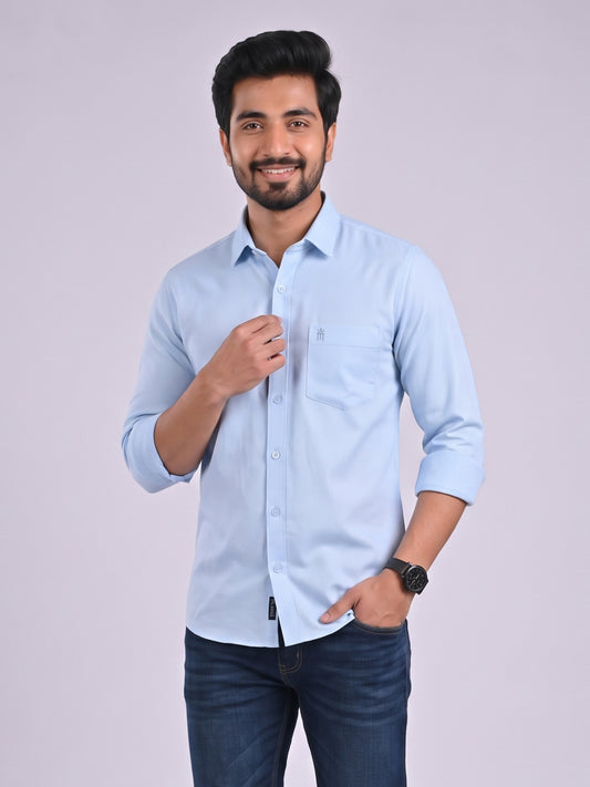 MCR Men Formal Colour Shirt - Sky Blue 92051 ICE BERG