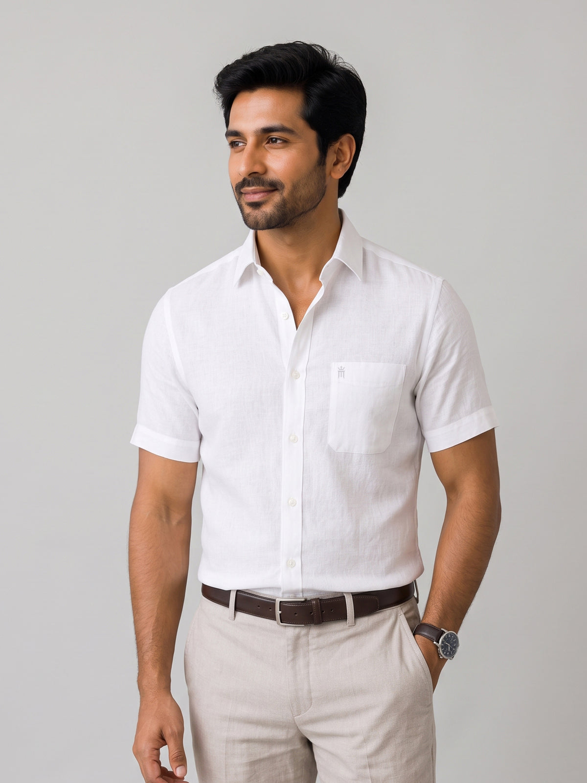 Linen King Formal White Shirt For Men