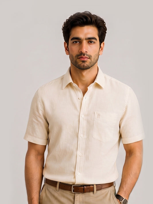 Excel Formal Cream Shirt For Men