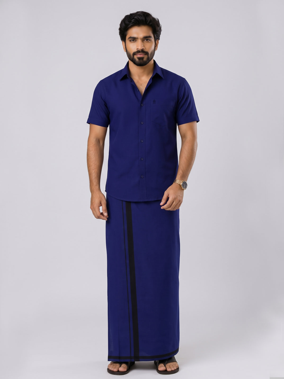Genz Loungewear Colour Shirt Half Sleeve and Matching Dhoti Single Combo Set - 88011