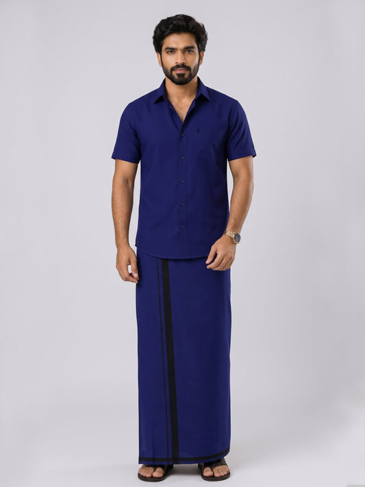 Genz Loungewear Colour Shirt Half Sleeve and Matching Dhoti Single Combo Set - 88011