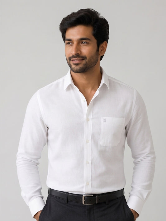 Linen King Formal White Shirt For Men