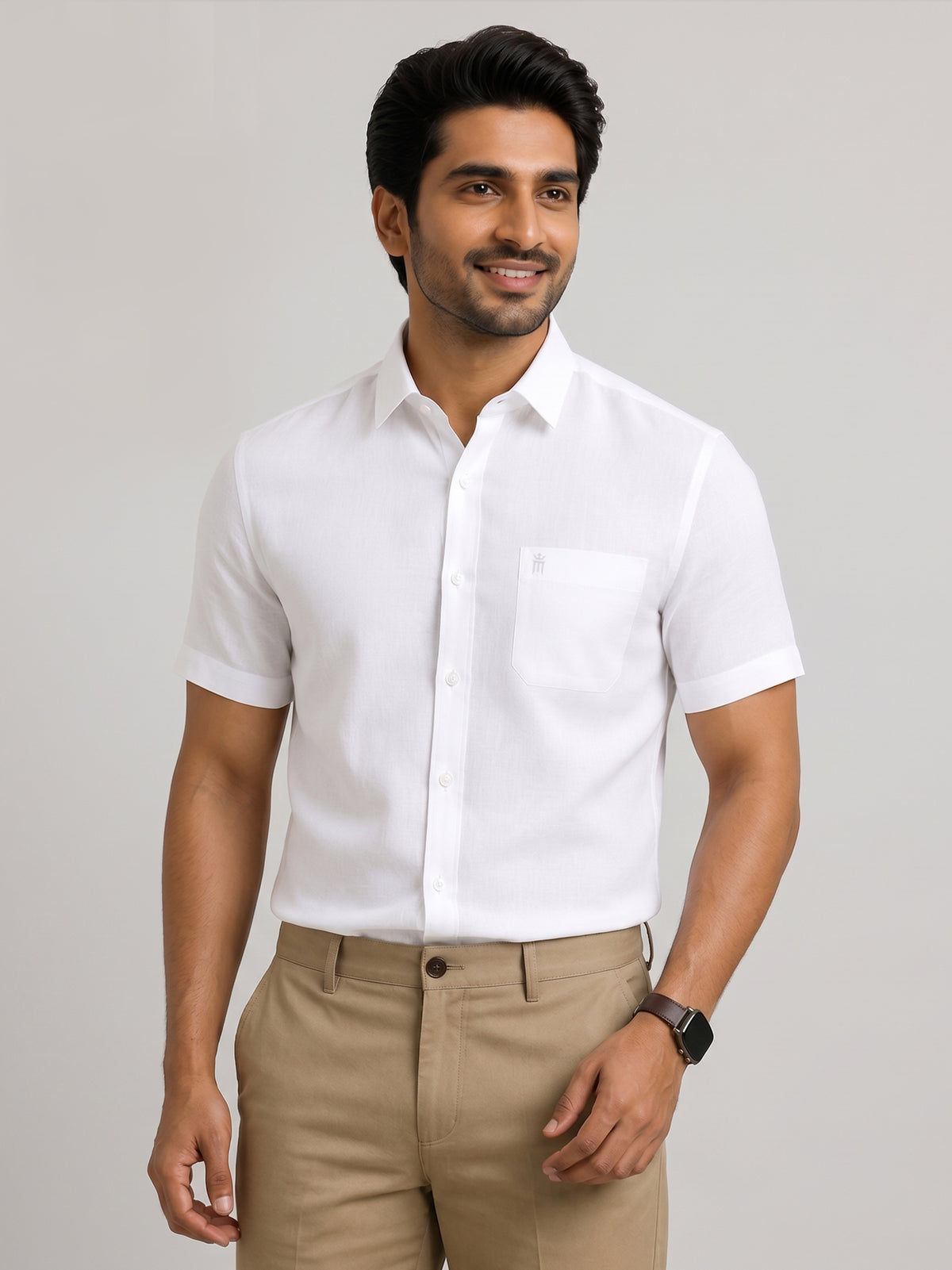 Linen Max Formal White Shirt For Men
