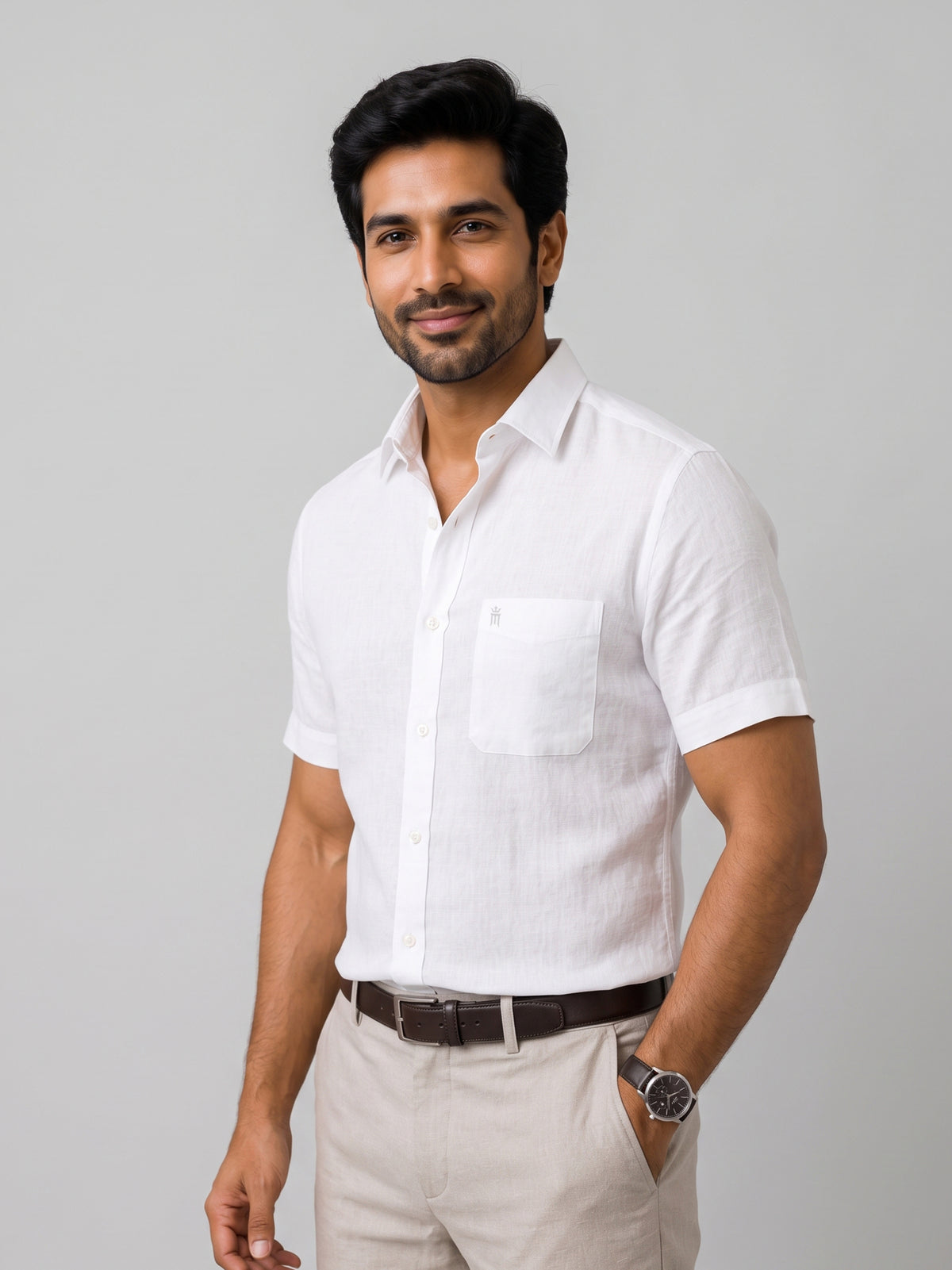 Linen King Formal White Shirt For Men