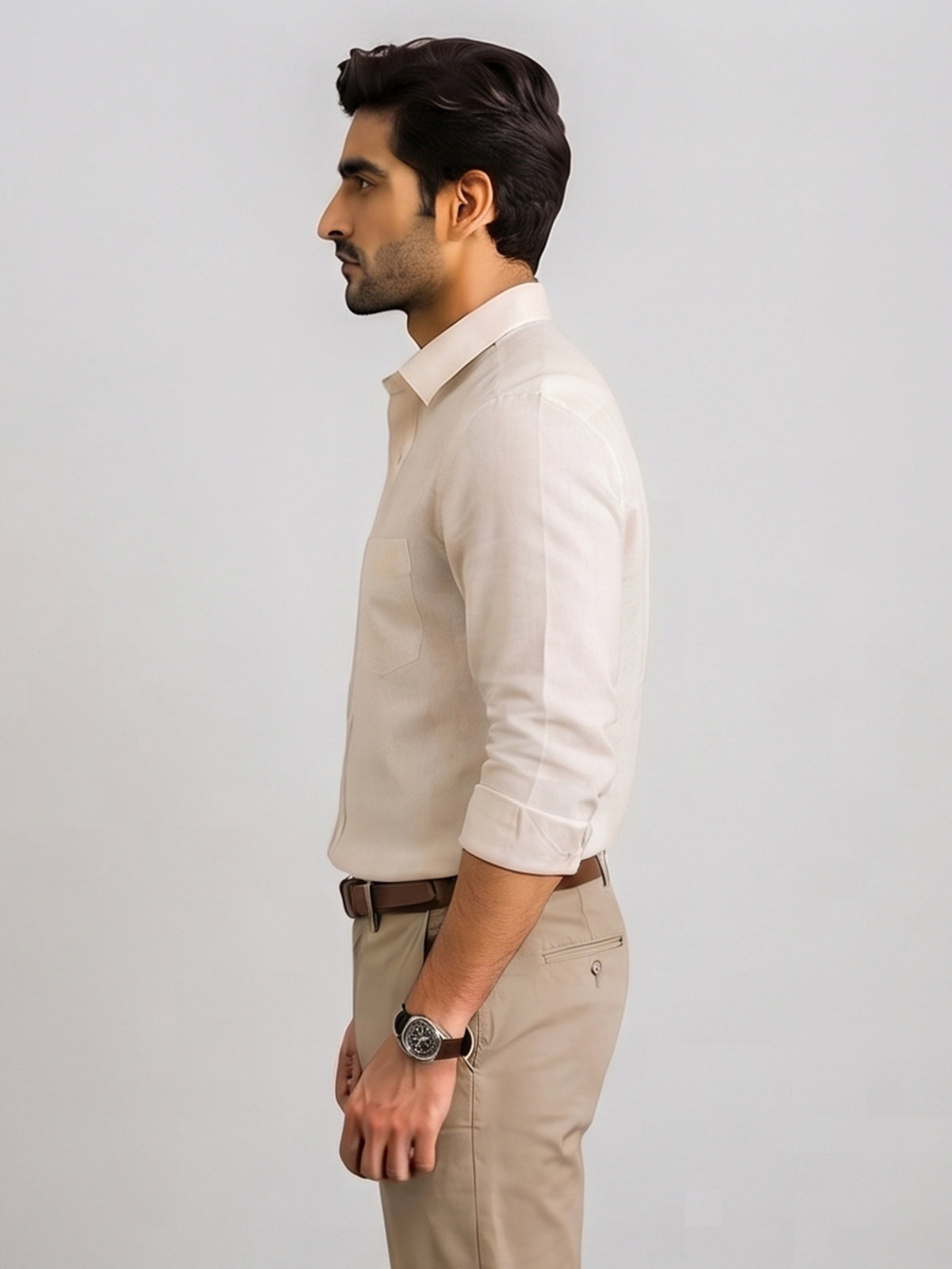 Excel Formal Cream Shirt For Men
