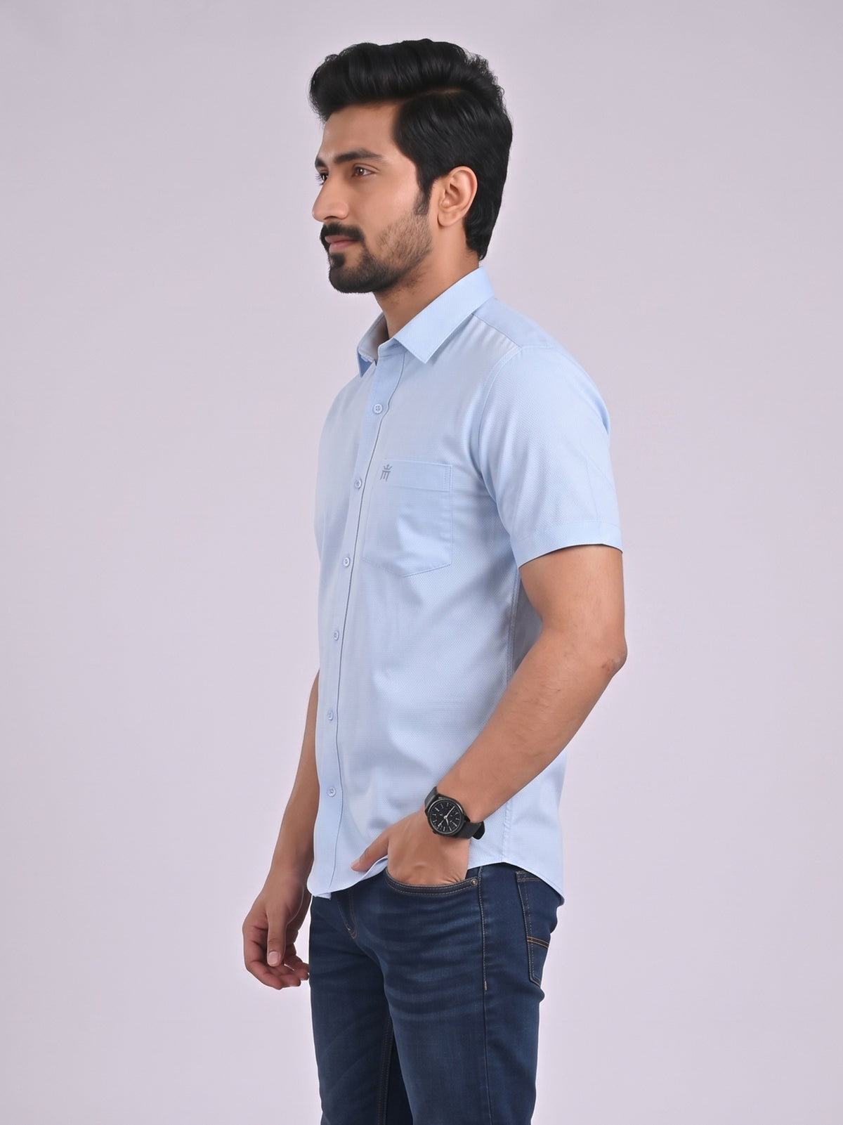 MCR Men Formal Colour Shirt - Sky Blue 92051 ICE BERG