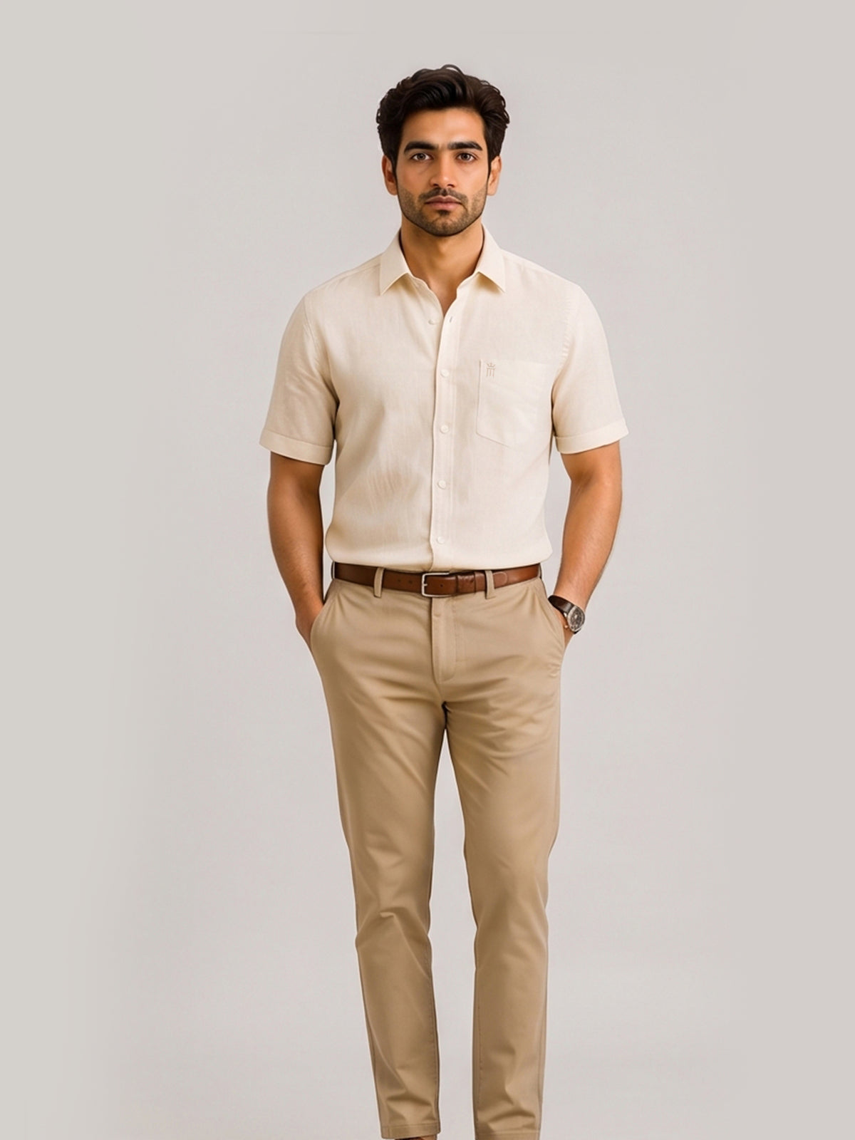 Excel Formal Cream Shirt For Men