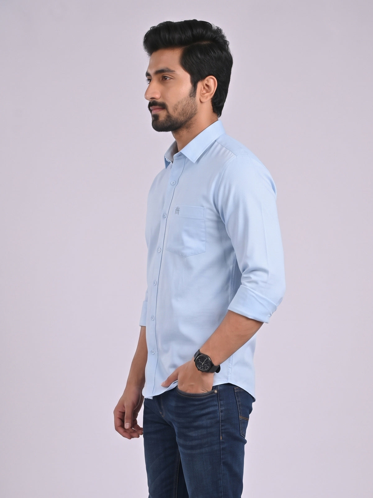 MCR Men Formal Colour Shirt - Sky Blue 92051 ICE BERG