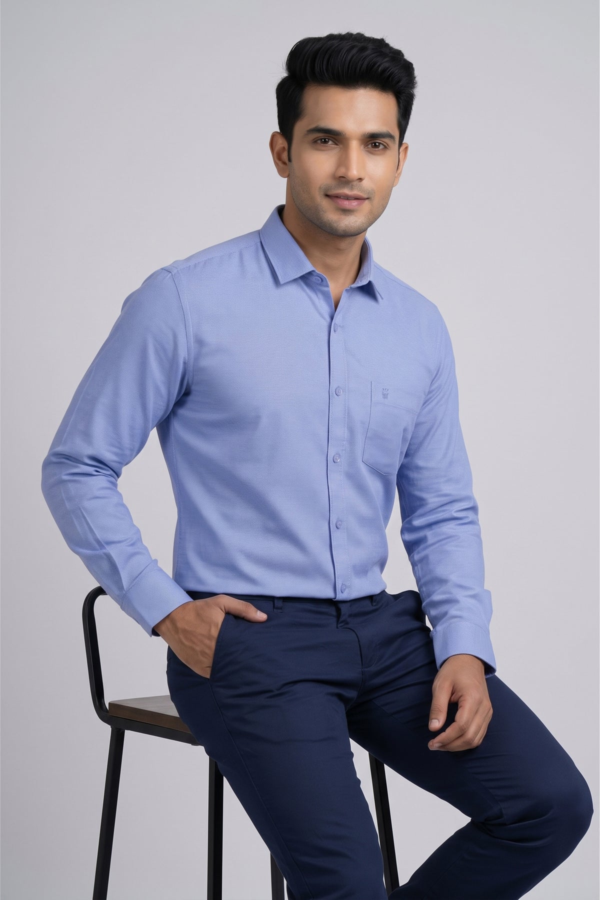 MCR Men Formal Colour Shirt - Sky Blue 82507 Hydrogen