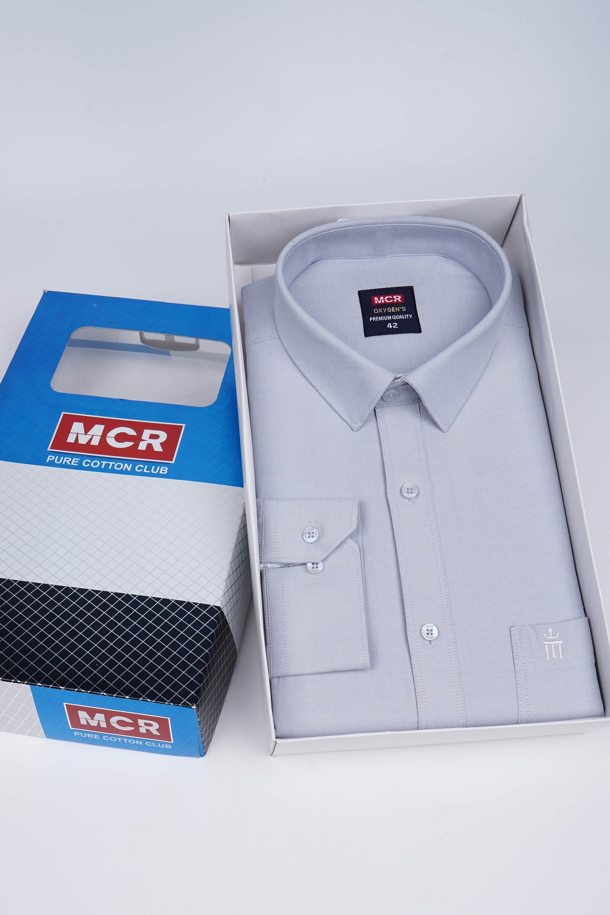 MCR Men Formal Colour Shirt - Light gray 82504 Hydrogen